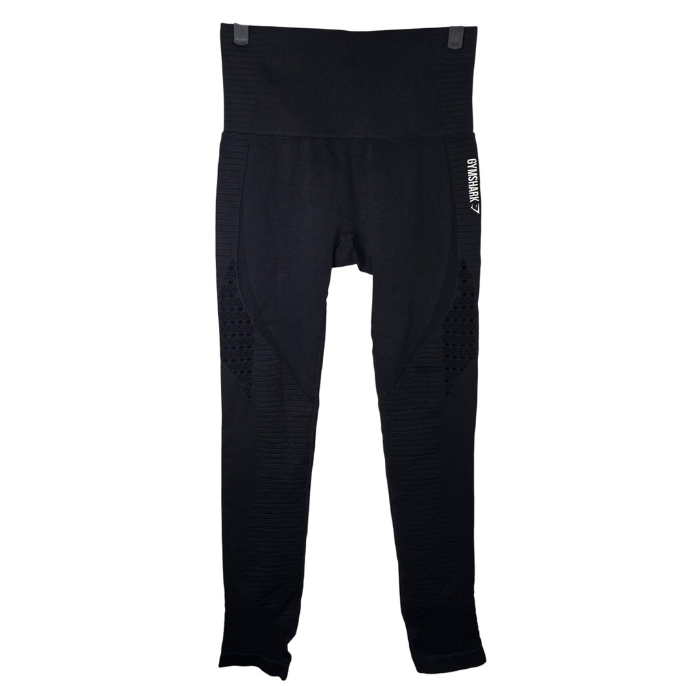 Gymshark Leggings‎ Black High Waisted Energy Seamless Workout Athleisure Eyelet